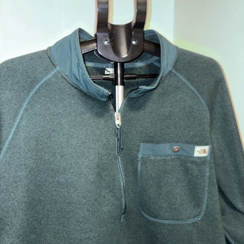 The North Face 1/4 Zip Pullover Men's Medium Olive Green Quarter Zip Fleece